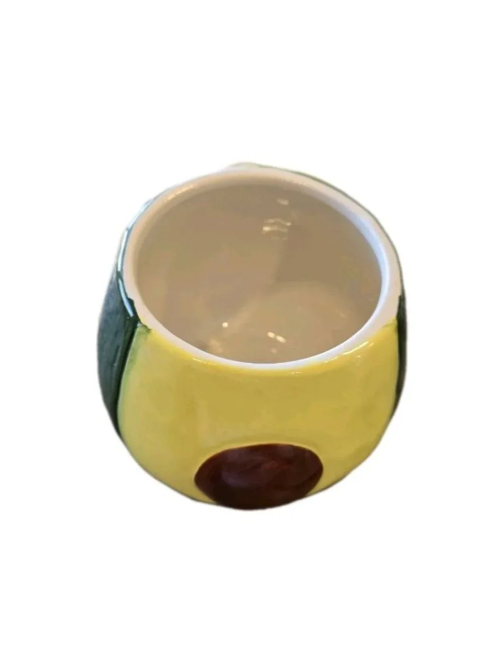 New Ceramic Smiling Avacado W/ Pit Sugar Jar Kawaii Kitchen Decor Container